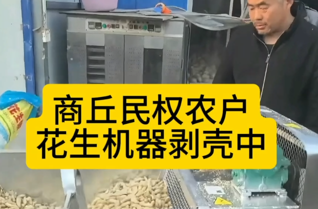 商丘民权农户花生机器剥壳中，看看烂的如何？